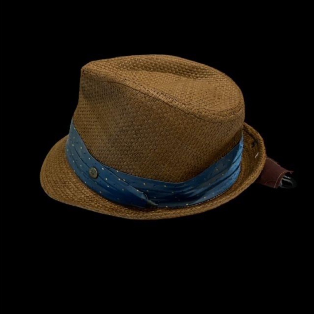 PETER GRIMM TRUE CHARACTER RABBIT PAPER STRAW UNISEX FEDORA BLUE TRIM HAT NEW
